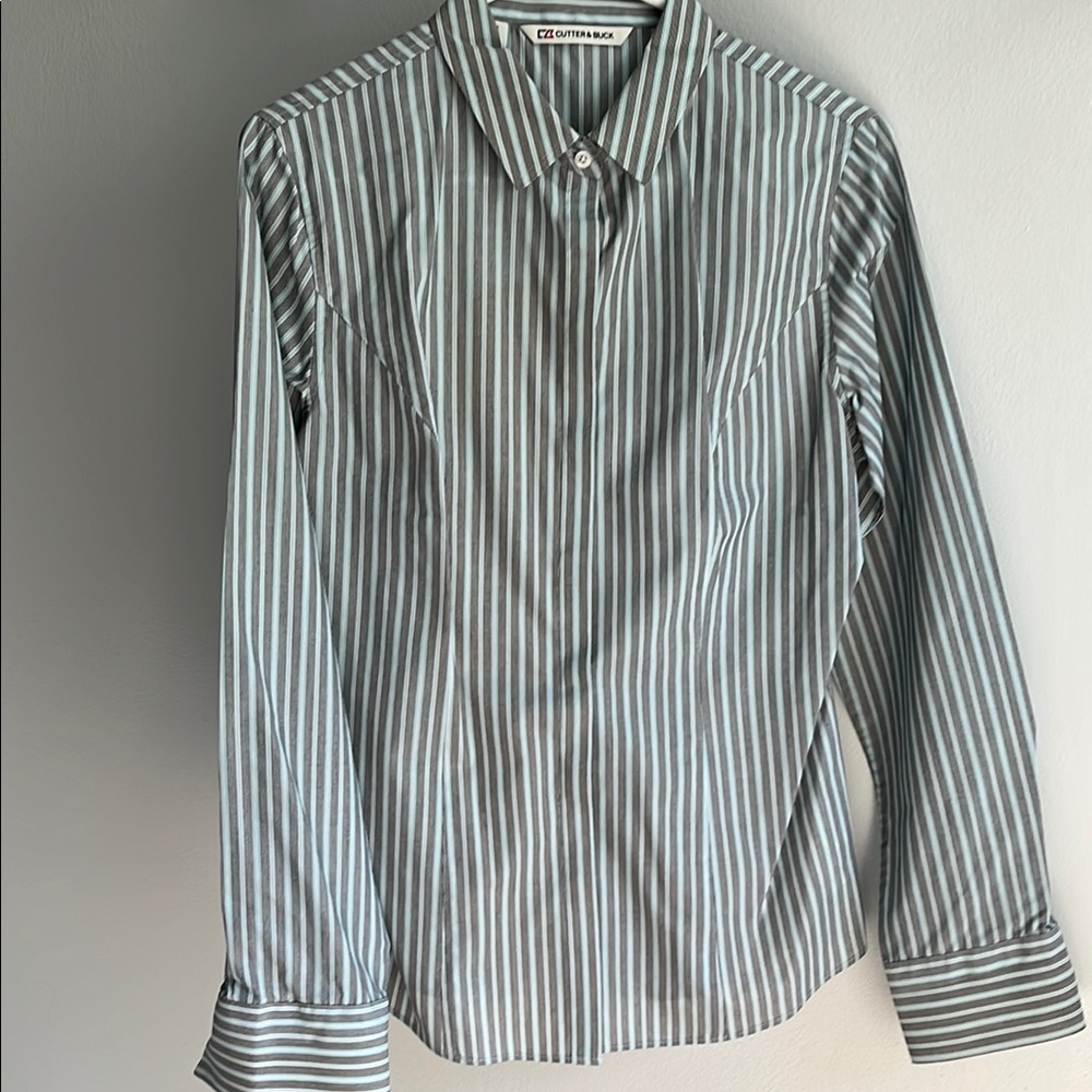 Cutter & Buck Gray Button Down Shirt Professional Style women’s shirt